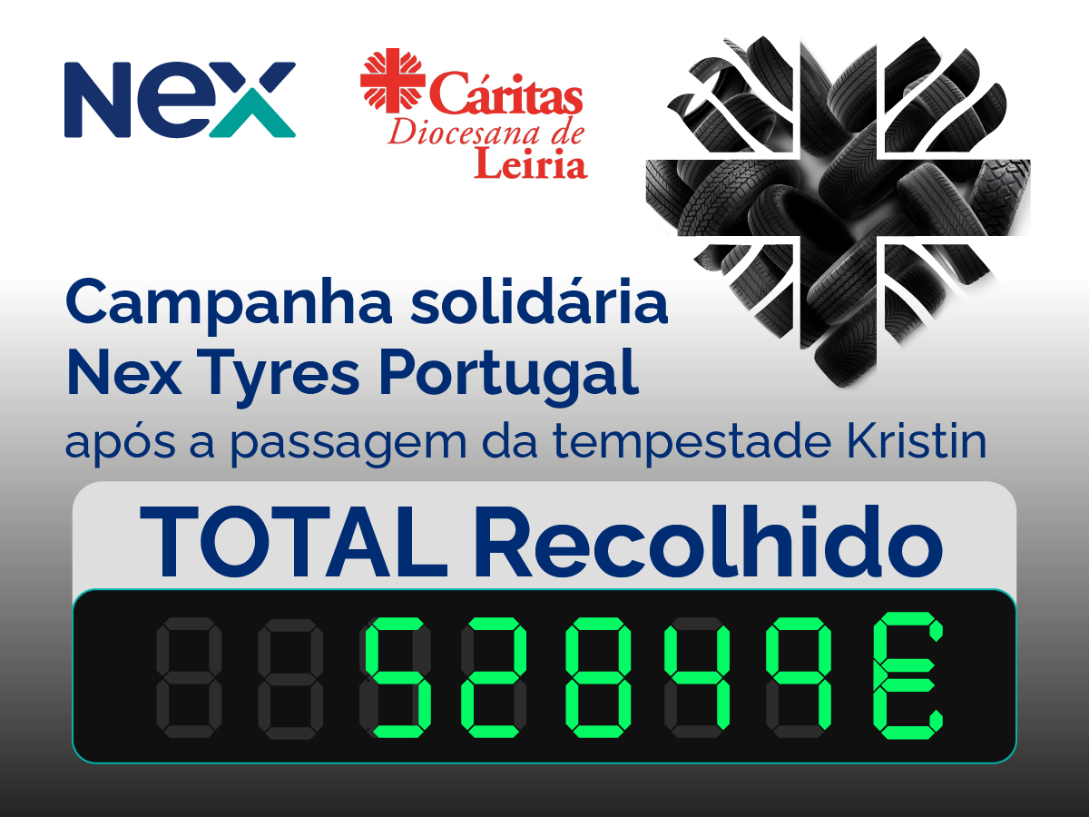 Imagem em destaque de NEX Tyres PT conclui campanha solidária com donativo de 52.849 € à Cáritas Diocesana de Leiria